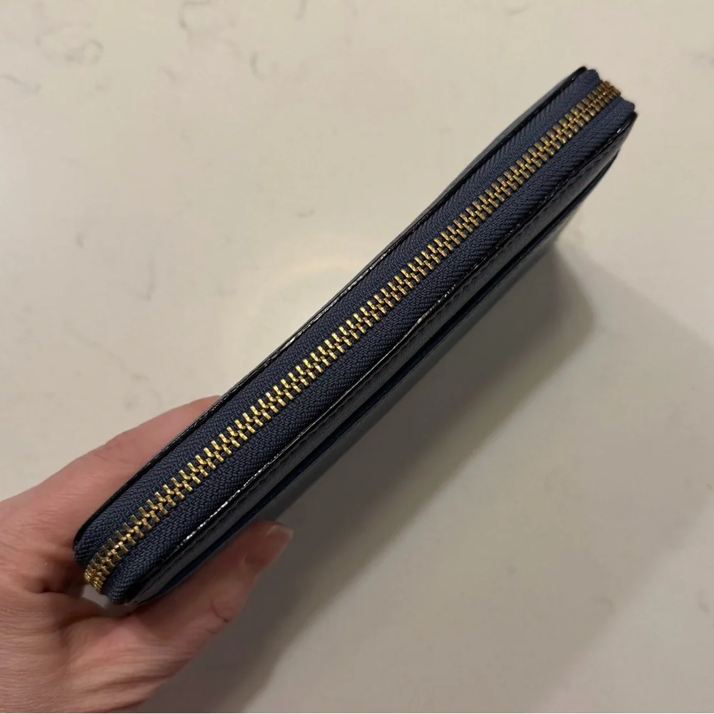 Kate Spade Blue Leather Zippy Wallet